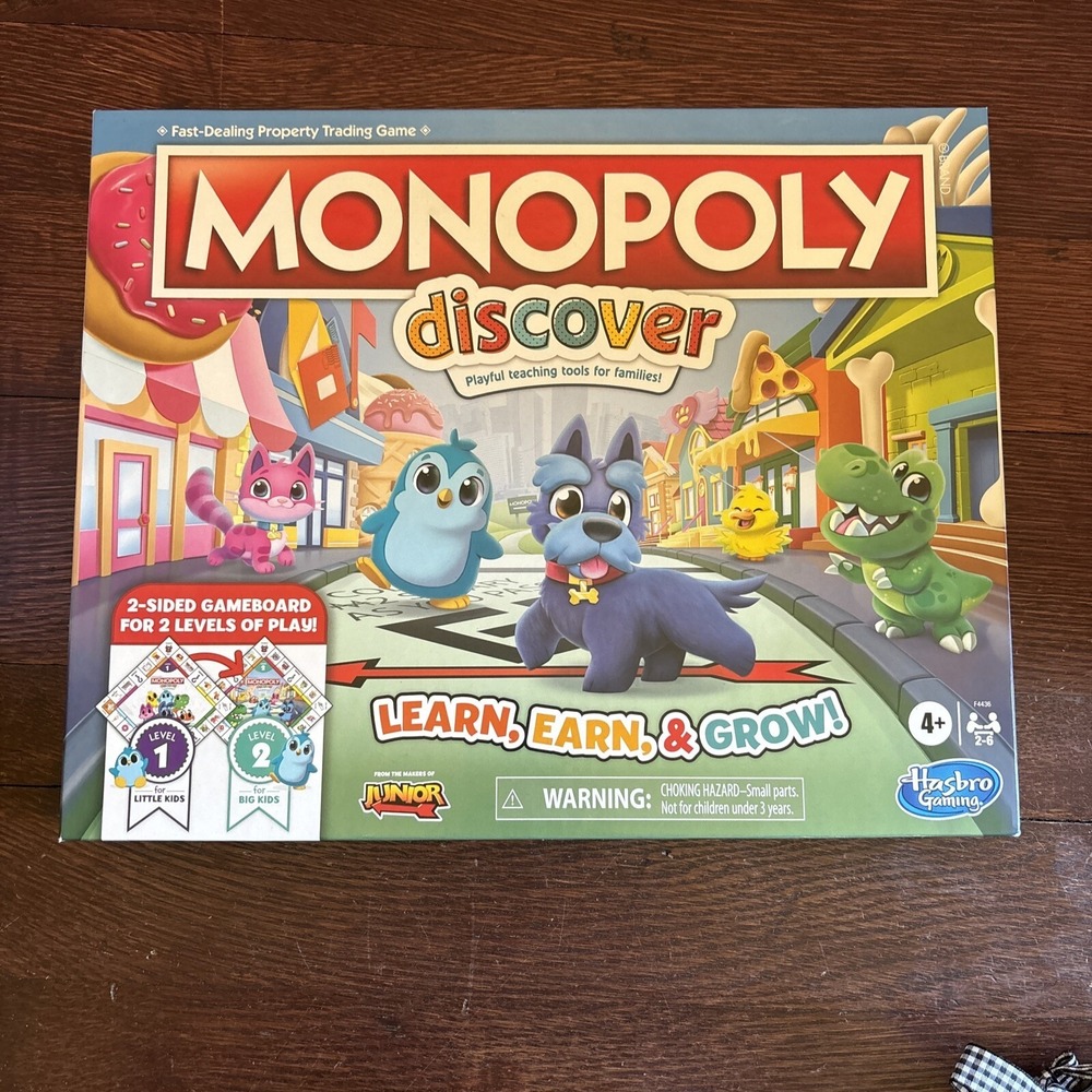 Monopoly‎ Discover Board Game for Kids Ages 4+, 2-Sided Gameboard, Playful